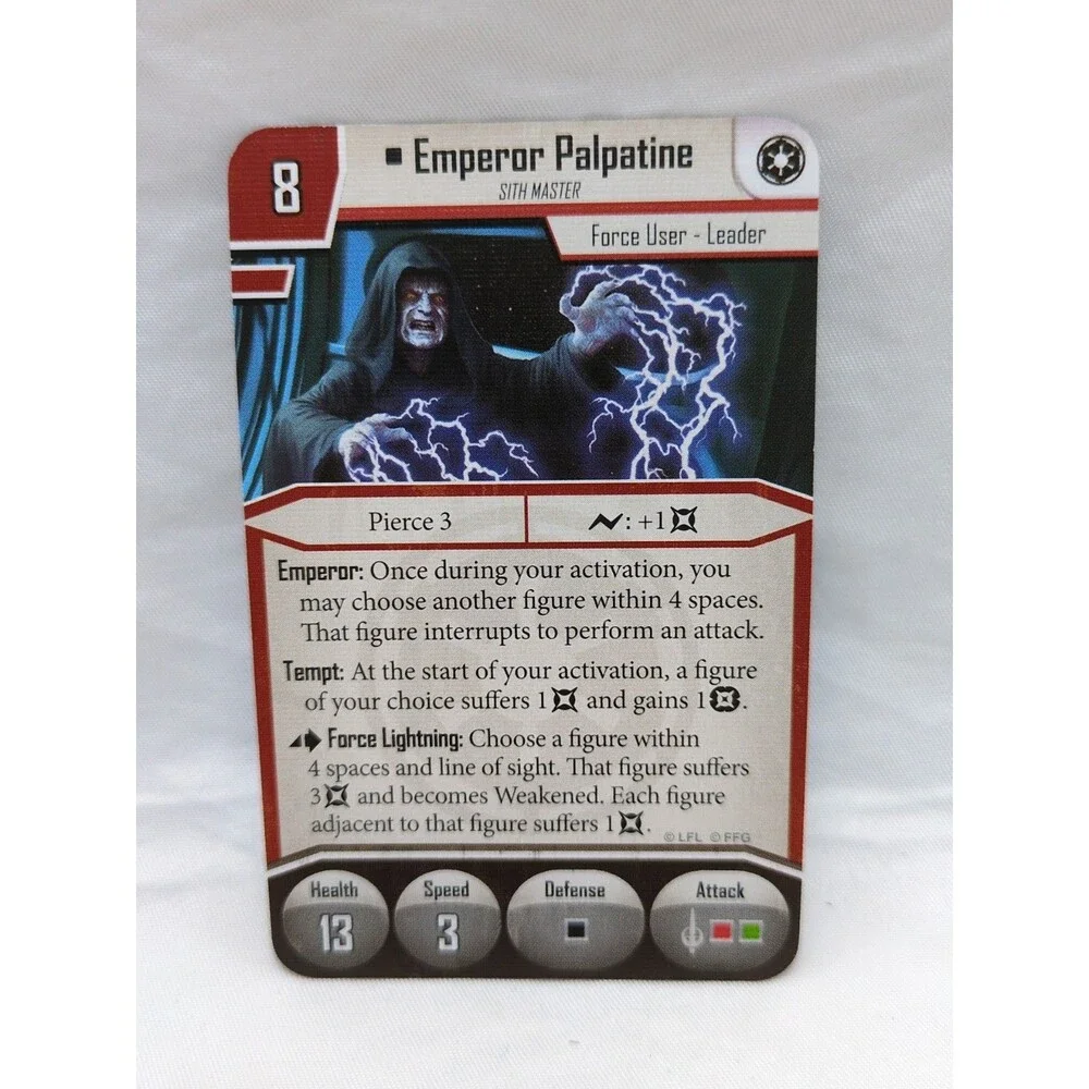 Star Wars Imperial Assault Emperor Palpatine Villain Pack Deployment Card Only